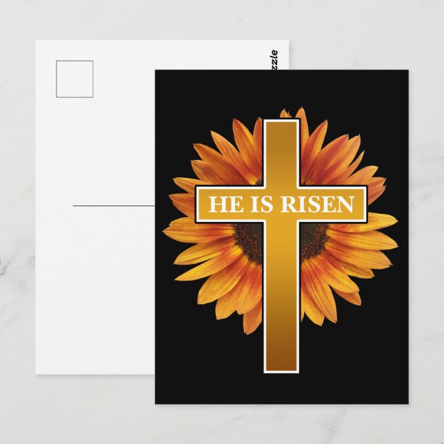 HE IS RISEN EASTER CELEBRATION CROSS POSTCARD (Front/Back)