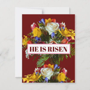 HE IS RISEN EASTER CELEBRATION FLORAL INVITATION