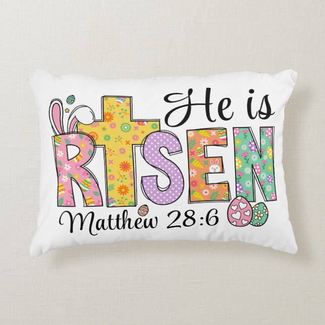 He Is Risen Easter Christian  Decorative Cushion (Front)