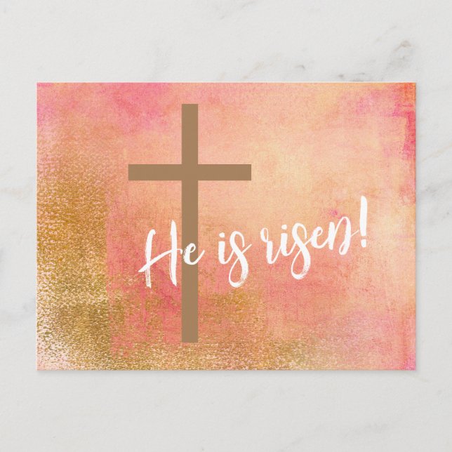 He is Risen Easter Cross Holiday Card (Front)