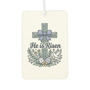 He Is Risen Easter Cross Vintage Vector Car Air Freshener