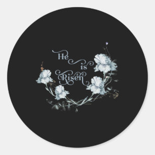 He Is Risen Easter Day Christian Jesus Bible Verse Classic Round Sticker
