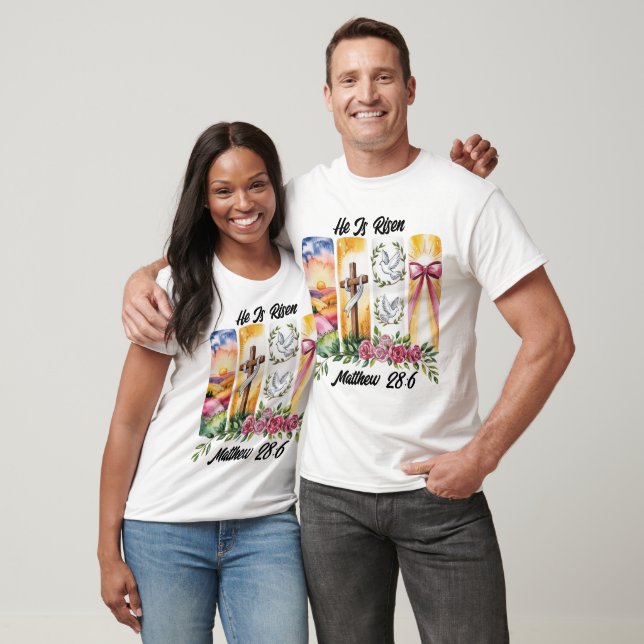 He Is Risen Easter Doves T-Shirt (Unisex)