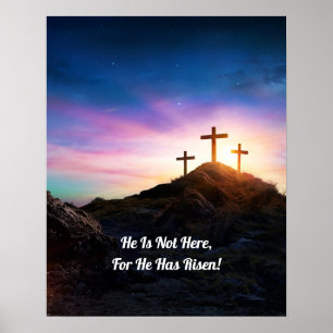 He Is Risen/Easter - editable text Poster