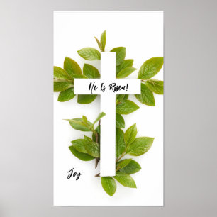He Is Risen/Easter - editable text Poster