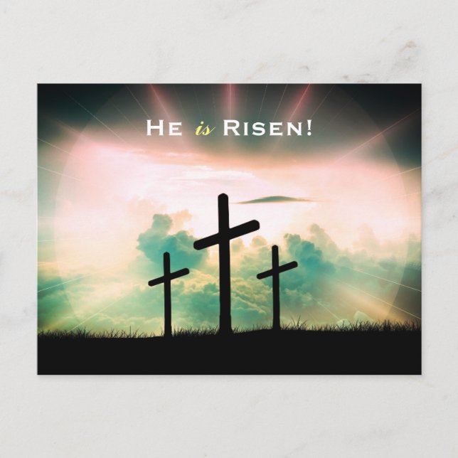 He is Risen Easter Greetings Postcard (Front)