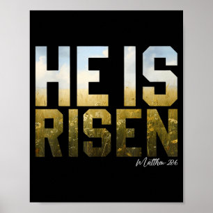 He is risen easter jesus bible verse christian poster