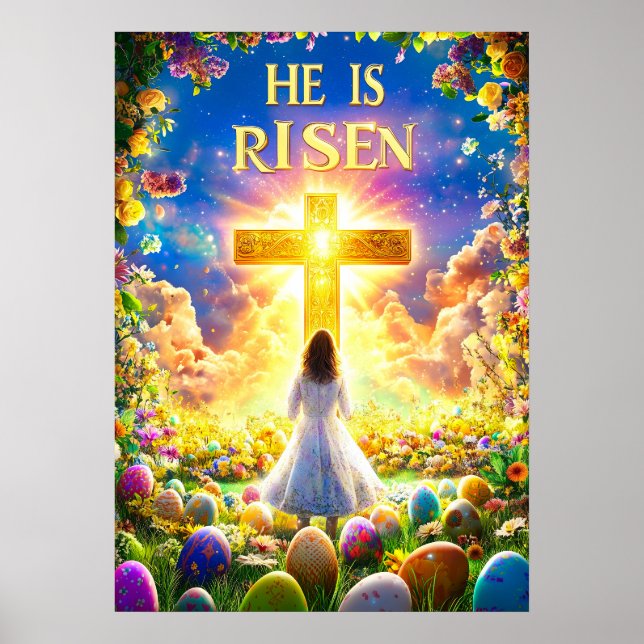 He is risen Easter Jesus Poster (Front)