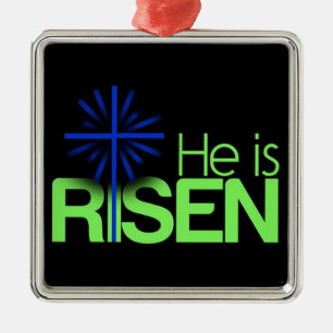 "HE IS RISEN" EASTER METAL TREE DECORATION