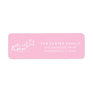 He is Risen Easter Minimal Cross Religious Pink
