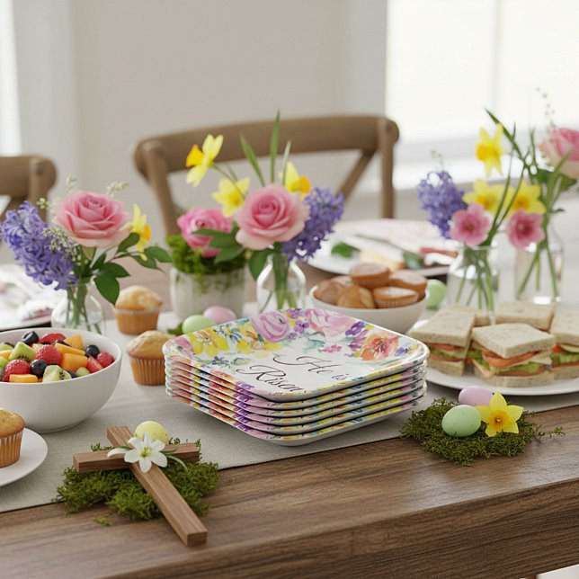 He is risen!  Easter paper plates (Creator Uploaded)