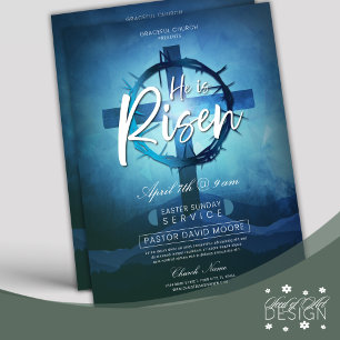 He Is Risen Easter Sunday Church Service Flyer