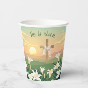 He is risen Easter Sunrise Paper cup