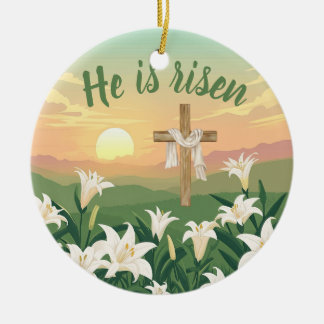 He is Risen Easter Sunrise Personalized Ornament