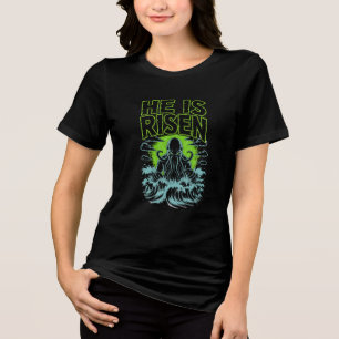 He Is Risen Easter Tee Christian Faith Resurrect
