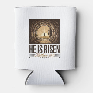 He Is Risen Easter Tomb Cross Vintage Christian Sh Can Cooler