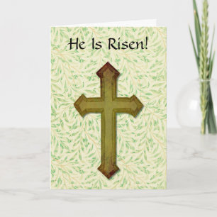 He Is Risen Faith Cross Easter Card