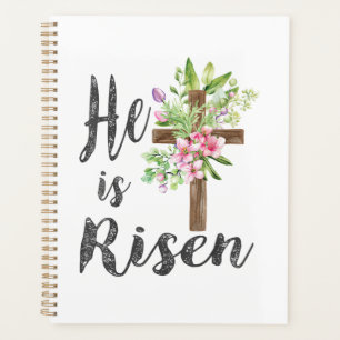 He is Risen Floral Cross Vintage Happy Easter T-Sh Planner