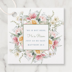 He is Risen Floral Scripture Easter Resurrection Favour Tags