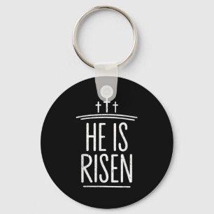 He Is Risen Funny Christian Easter Men Boy Toddler Key Ring