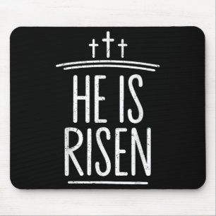 He Is Risen Funny Christian Easter Men Boy Toddler Mouse Mat