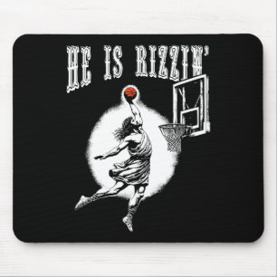 He Is Risen Funny Easter Jesus Playing Bysketbyll  Mouse Mat