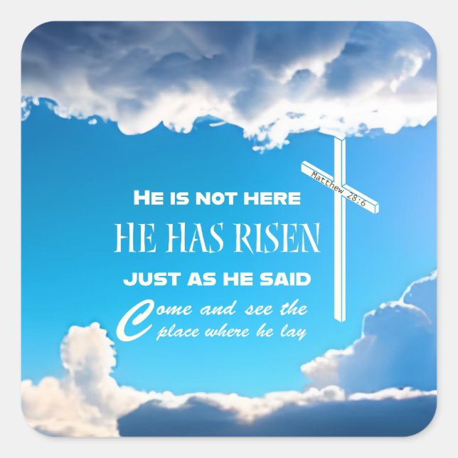 He is risen God's love Bible Christian sky sticker (Front)