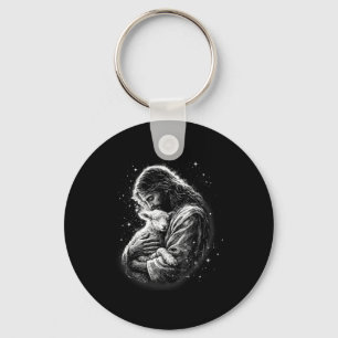 He Is Risen Happy Easter Day Jesus Sheep Christian Key Ring