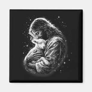 He Is Risen Happy Easter Day Jesus Sheep Christian Magnet