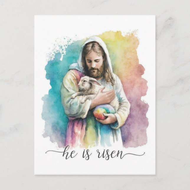 He Is Risen Holiday Postcard (Front)