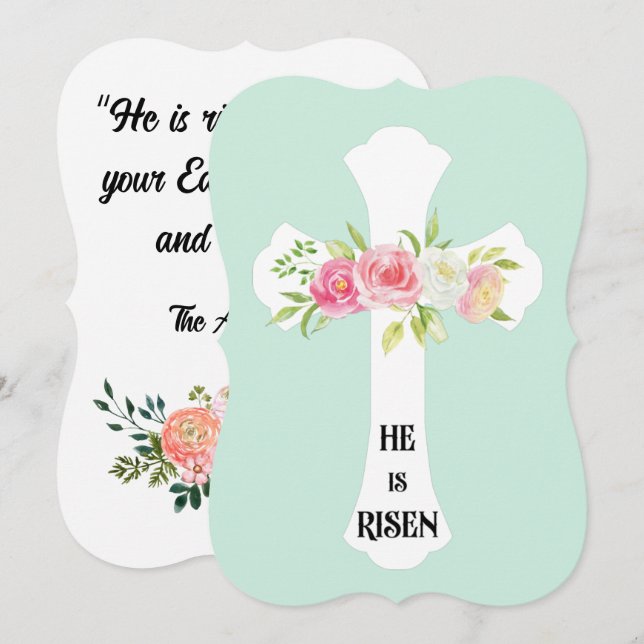 He is risen! Hoping your Easter is happy & blessed Invitation (Front/Back)