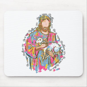 He Is Risen Jesus And Lamb God Happy Easter Christ Mouse Mat
