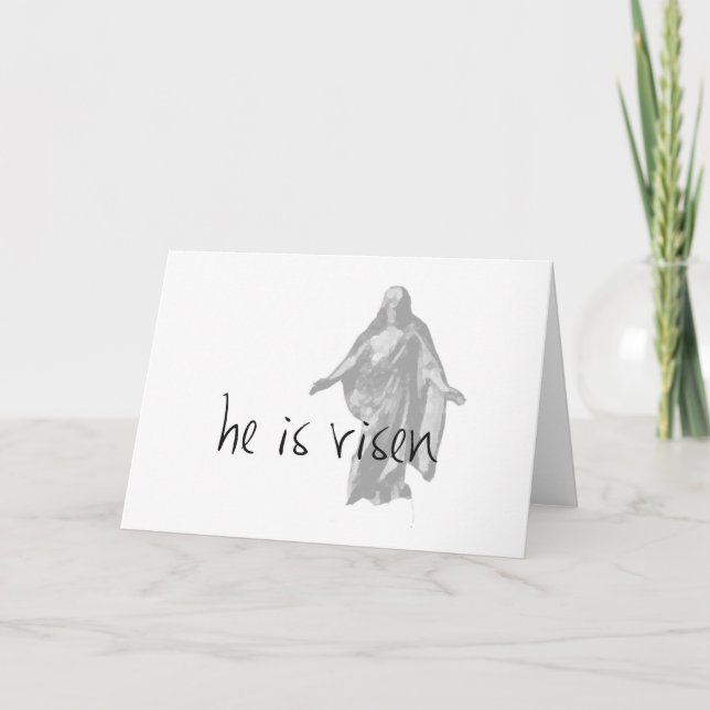 he is risen jesus christ easter lds mormon holiday card (Front)