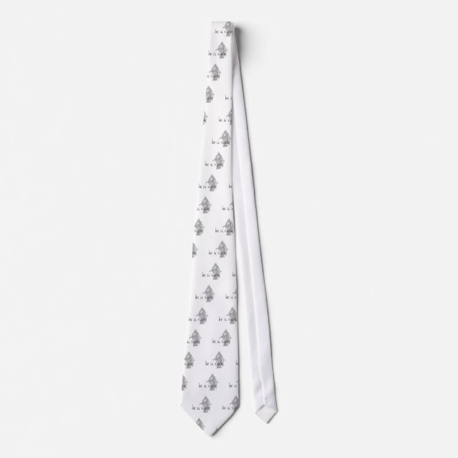 he is risen jesus christ easter lds mormon tie (Front)