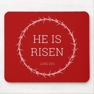 He is Risen Jesus Christ Resurrection Easter Crown Mouse Mat