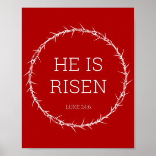 He is Risen Jesus Christ Resurrection Easter Crown Poster