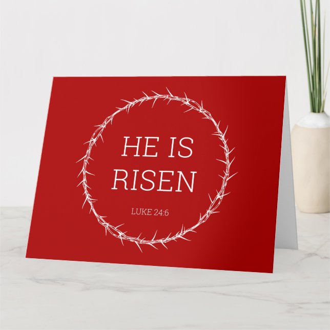 He is Risen Jesus Christ Resurrection Easter Crown Thank You Card (Front)