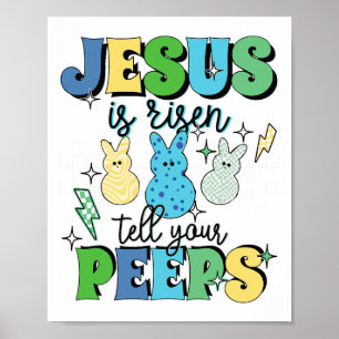 He Is Risen Jesus Christian Easter Kids Women Girl Poster