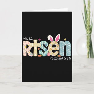 He Is Risen Jesus Christian Happy Easter Day Girls Card