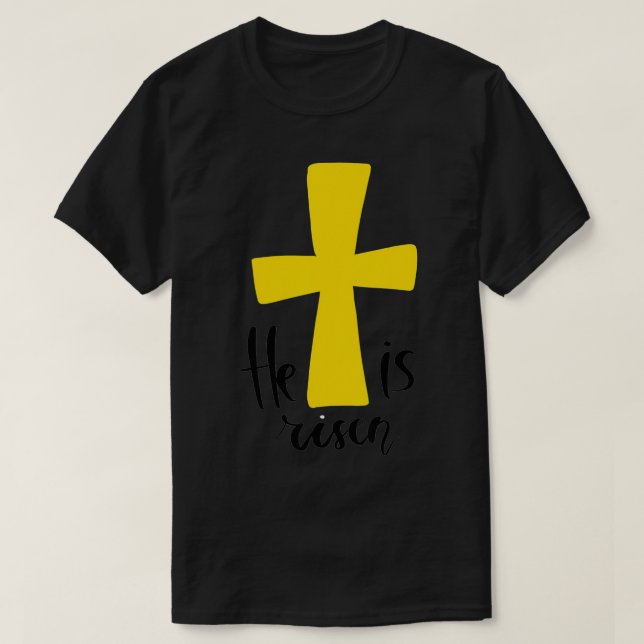 He is Risen  Jesus Christian Happy Easter Day  T-Shirt (Design Front)