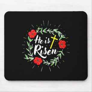 He Is Risen Jesus Christian Happy Easter Floral Wr Mouse Mat