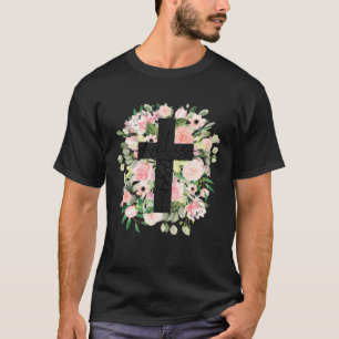 He is Risen Jesus Christian Happy Easter Floral Wr T-Shirt