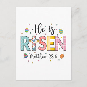 He is Risen Jesus Christian Happy Easter Holiday Postcard