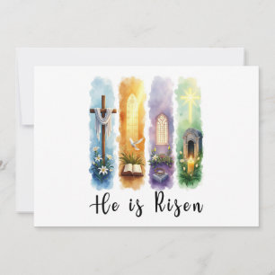 He is Risen Jesus Christian Happy Easter Invitation