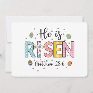 He is Risen Jesus Christian Happy Easter Invitation