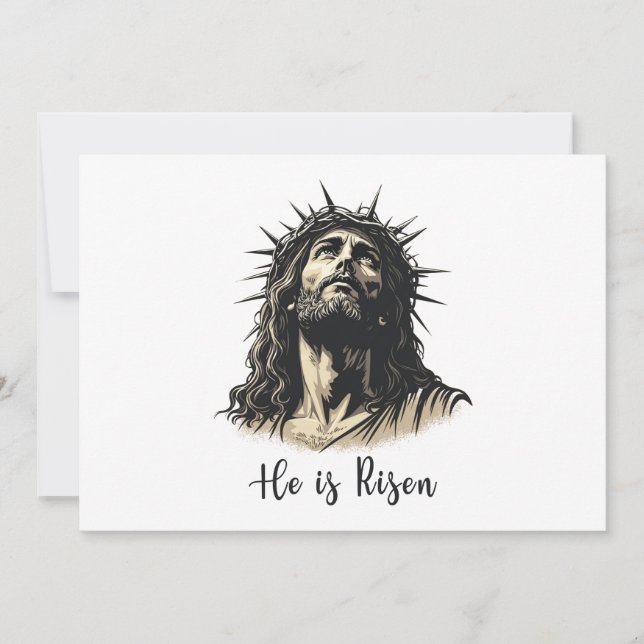 He is Risen Jesus Christian Happy Easter Invitation (Front)
