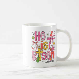He Is Risen Jesus Christian Happy Easter Kids Wome Coffee Mug