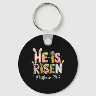 He Is Risen Jesus Christian Happy Easter Kids Wome Key Ring