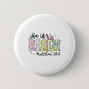He Is Risen Jesus Christian Happy Easter Women Kid 6 Cm Round Badge