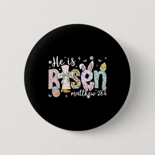 He Is Risen Jesus Christian Happy Easter Women Kid 6 Cm Round Badge